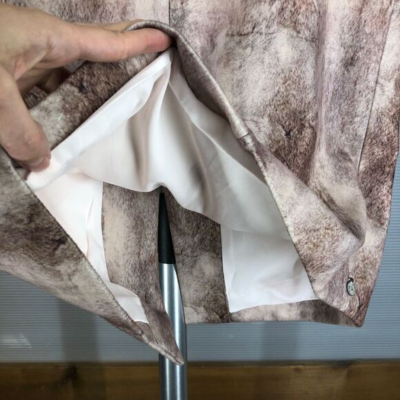 Anthro Maison‎ Scotch Soft Flannel Purple Pink Abstract Pencil Skirt Sz 3 US L - Picture 7 of 9